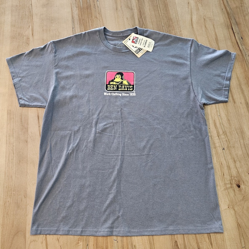 Ben Davis Classic Logo Tee Charcoal Gray Men's XL Style 9066 T Shirt NWT